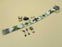 NATIVE JEWELRY- BEADED AND GEMSTONE- NASTACIO- BELT NEEDS TO BE REATTACHED