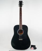 New Black Acoustic-Electric Natural Guitar with Strap