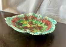 Majolica Begonia Leaf Pickle Bowl