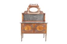 C. 1890 Edwardian Washstand Marble-Top Cabinet