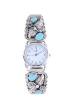 Puebloan Sterling Silver Turquoise Watch Band