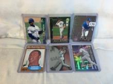 Lot of 6 Pcs Collector Moden MLB Baseball Sport Trading Assorted Cards and Players - See Photos