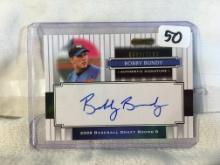Collector 2008 Razor Entertainment Signed Autographed By Bobby Bundy Baseball Sport Card