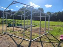 UNUSED 14X16X9 BUILDING FRAME, HAS FRONT AND REAR WALL, DESIGN CRITERIA IN