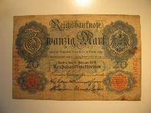 Foreign Currency: WWI 1914 Germany 20 Mark