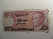Foreign Currency: 1970 Turkey 100 Lirasi