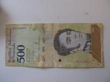 Foreign Currency: Venezuela 500 Bolivares
