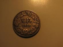 1921 Switzerland Silver 1/2 Franc