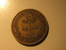 1939 (WWII) British West Africa 1 Shilling