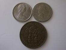 Foreign Coins:  New Zealand 1967&87 5 & 1956 1/2 Cents