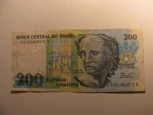 Foreign Currency: Brazil 200 Cruzeiros
