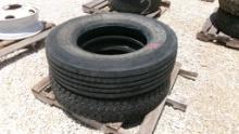LOT OF TIRES,  (2) 10R 22.5 W/NO WHEELS, AS IS WHERE IS