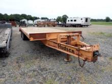 HUDSON EQUIPMENT TRAILER,  PINTLE HITCH, 18', 5' DOVETAIL, FOLDING RAMPS, T