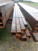 SQUARE TUBING,  (8) 24' LENGTHS OF 3" X 1/4" THICK