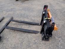 WOLVERINE PFA-11-330G ADJUSTABLE HYD PALLET FORKS,  SKID STEER MOUNT, S# 03