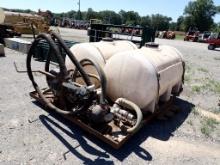 LIQUID FEED TANK,  SKID MOUNTED, W/ GAS MOTOR AND PUMP, W/ METER