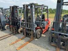 2023 HELI CPCD25-KU14H FORKLIFT, 2372 HRS  KUBOTA DIESEL, OROPS, 3-STAGE MAST, 1