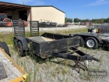 TAG TRAILER,  TANDEM AXLE, SINGLE WHEEL, RAMPS, BLACK