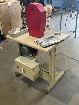 MORITO SCOVILL SEMI-AUTOMATIC FOOT PRESS APPROX 30? L X 24? W X 50? T, APPROX OUTPUT 250W, APPROX...