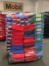 ASSORTED ULINE MULTICOLORED PLASTIC BINS; APPROXIMATELY 150...