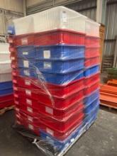 APPROX. 44 LARGE ASSORTED STORAGE BINS & APPROX. 39 SMALL ULINE STORAGE BINS