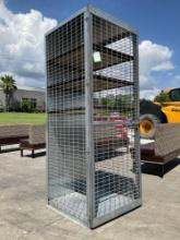 FOLDING GUARD COMPANY VISIBILTY LOCKER / STORAGE CAGE, APPROX 30in w x 32in... L x 80in T