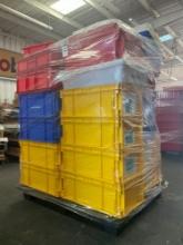 ( 1 ) PALLET OF ASSORTED PLASTIC BINS; SOME DIFFERENT SIZES