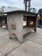 UNUSED WELDING TABLE WITH BOTTOM SHELF, APPROX 30in X 57in...X 32in...