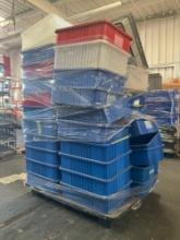 ( 1 ) PALLET OF ASSORTED PLASTIC BINS; SOME DIFFERENT SIZES