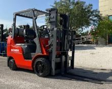 MITSUBISHI FORKLIFT MODEL FGC25N, LP POWERED, APPROX MAX CAPACITY 5000LBS, MAX HEIGHT 108in, TILT...