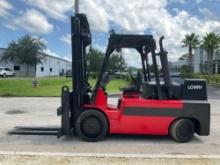 2013 LOWRY INDUSTRIAL FORKLIFT MODEL L180XD, DIESEL, APPROX MAX CAPACITY 18,000LBS, MAX HEIGHT