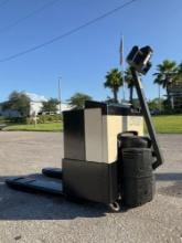 CROWN PALLET JACK MODEL 40GPW-4-11, ELECTRIC , APPROX MAX CAPACITY 4000LBS, RUNS AND OPERATES...