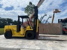 HYSTER H155XL2 LP FORKLIFT, DUAL FRONT TIRED, APPROX. 15,000 LB CAPACITY, TILT, SIDE SHIFT, RUNS &