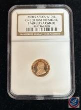 2008 South African 1/10 Krugerrand PF 69 Ultra Cameo