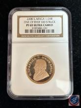 2008 South African 1/2 Krugerrand PF 69 Ultra Cameo