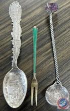 (3) sterling silver decorative spoons