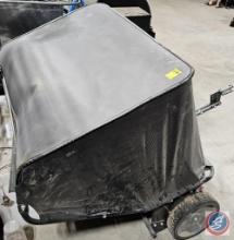 Riding lawn mower street sweeper attachment