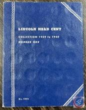 Incomplete Lincoln Head Cent Book Number One, Collection 1909-1940