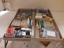 Nail gun nails, assorted fittings and clamps and other items