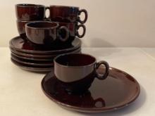 Set of 6 Ceramic Cups and Plates