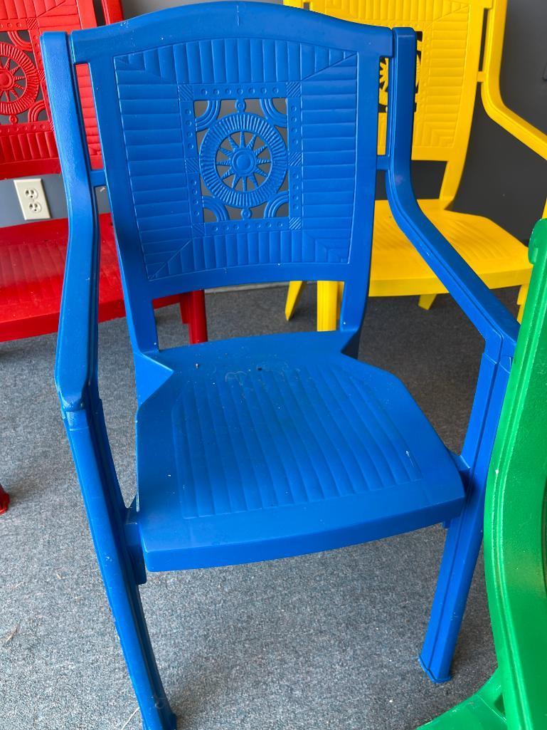 Set of 4 Vintage Hard Plastic Outdoor Chairs