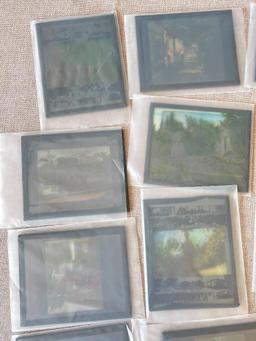 Group of 19 Vintage Projector Glass Slides