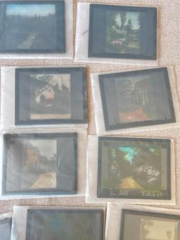 Group of 19 Vintage Projector Glass Slides