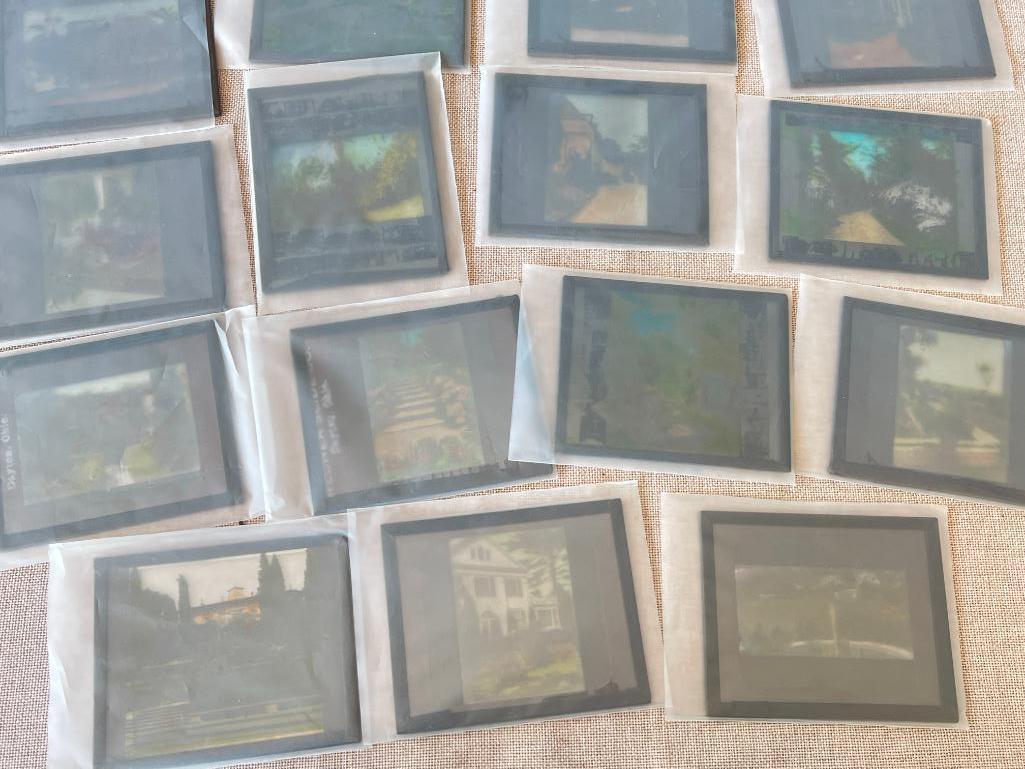 Group of 19 Vintage Projector Glass Slides