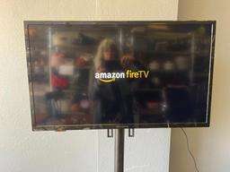 32" Insignia FireTV w/Remote on Adjustable Rolling Stand Model #NS-32F201NA23
