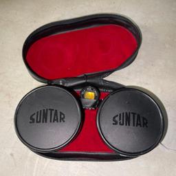 Two Suntar Camera Lenses Wide Angle and Telephoto 1:4 w/Caps and Tele-Wide Finder