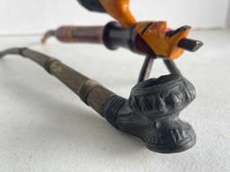 Pair of Wooden Carved Pipes