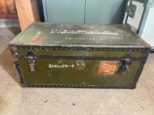 Vintage Military Foot Locker Trunk