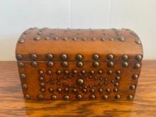 Leather and Wooden Jewelry / Trinket Box