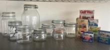 Group of Clear Jars with Lids
